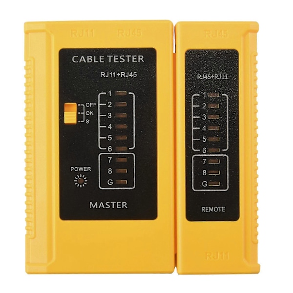 Nettverkskabeltester Testverktøy Rj45 Rj11 Rj12 Cat5 Cat6 Utp Usb Lan Ledning Ethernet Kabeltester (batte