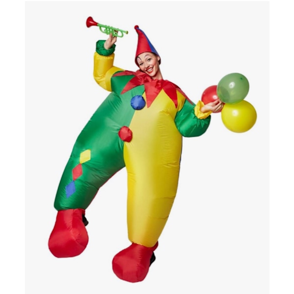 Halloween oppblåsbare klovnekostymer for menn og kvinner