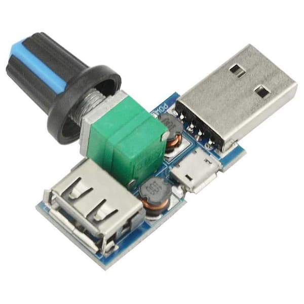 3st 5w USB Fläkt Luftvolym Hastighet Steglös Regulatormodul USB Hastighetskontroller DC 5v USB Hane Ingång