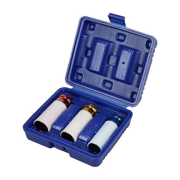 3 stk. 17mm 19mm 21mm Legering Tynnvegg Hjulmutterfjerner Dyp Slagpipe Sett