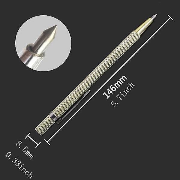 Metallinen Er Eng -kynä volframikarbidikärjellä, kosketuskynä lasille, keramiikalle ja metallille