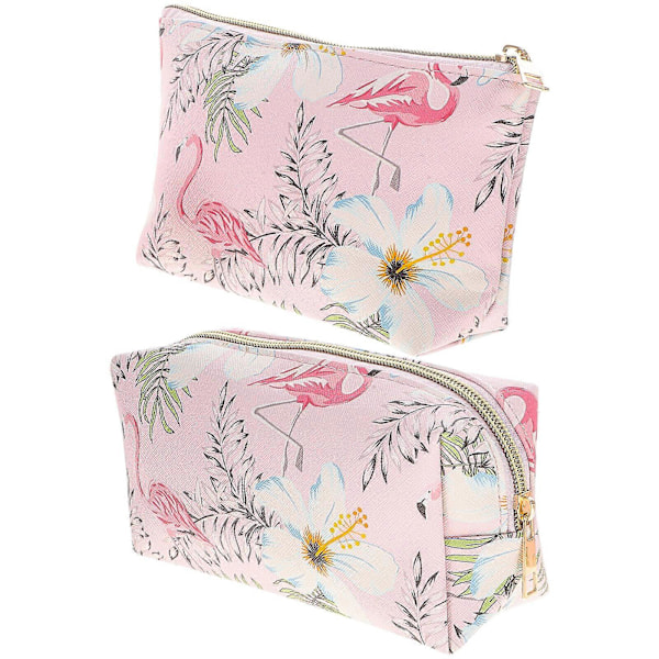 2 stk. Flamingo Sminkepunger Kosmetiske Reisevesker Bærbare Sminkepunger Toalettvesker for Reise