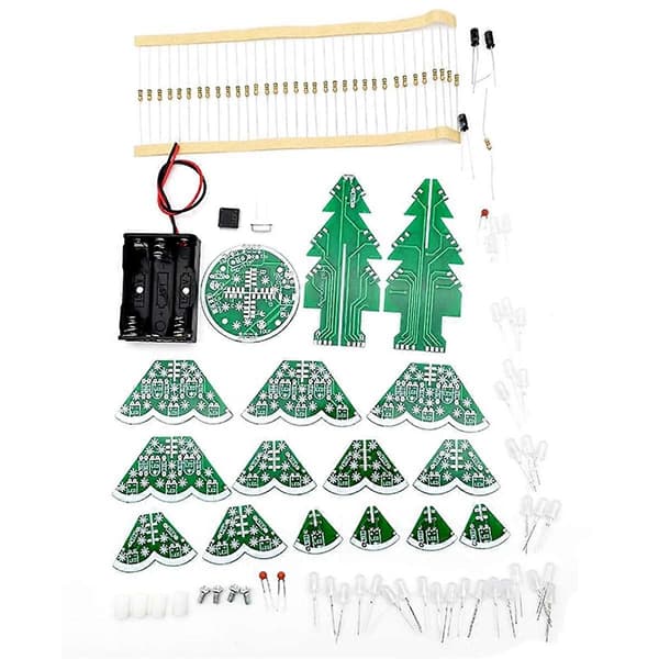 3D Julgran LED DIY Kit Röd/Grön/Gul LED Blinkkrets Kit
