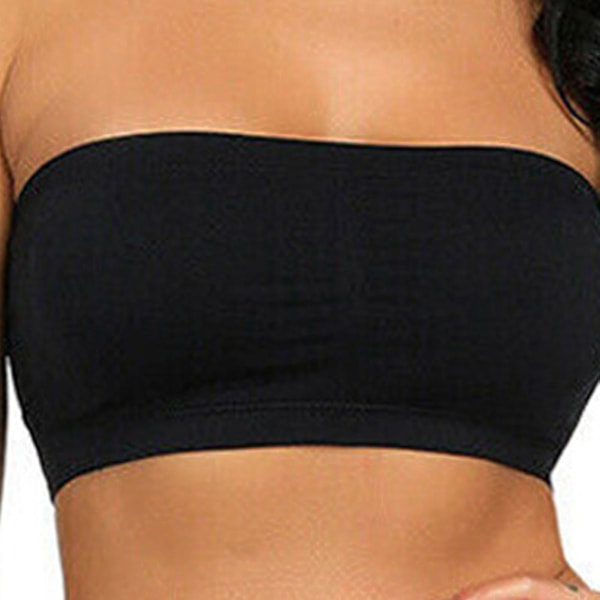 Dame Pluss Størrelse Tube Topp BH Stroppeløs Bandeau Passer De Fleste Stretch (s-6xl) 100% Ny 57% Avslag Pris Dark purple S