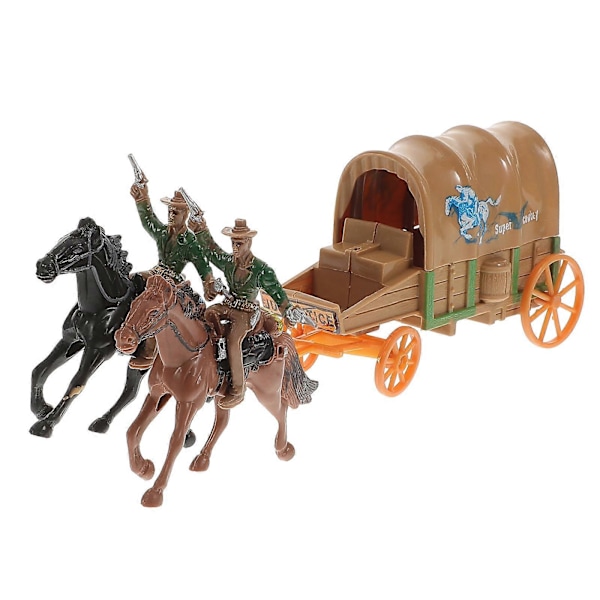 1 Sæt Western Cowboy Vogn Model Cowboy Samling Legetøjsvogn Ornament