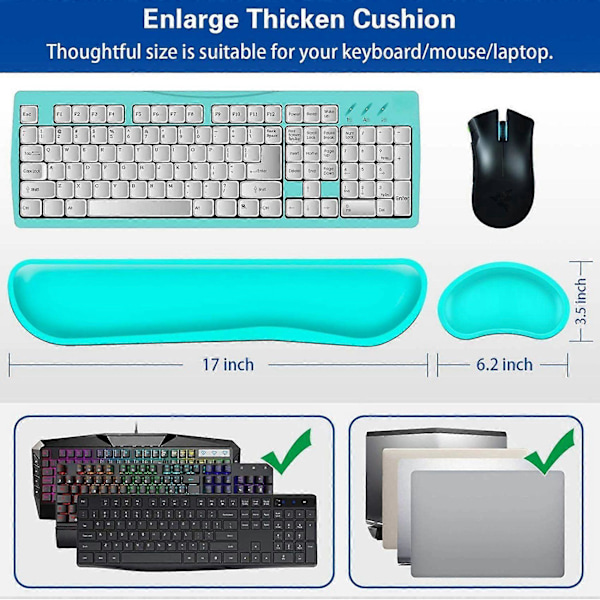 Tastatur Håndledsstøtte, Memory Foam Mus Håndledsstøtte, Ergonomisk Tastatur Håndledsstøtte PU Læder Støtte P