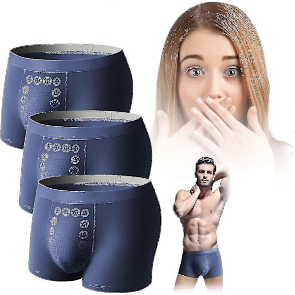 3 stk. Eft Energi-felt-terapi Herreundertøj, Energi Felt Terapi Herreundertøj Energi Felt Terapi Herrebukser Light blue 2XL