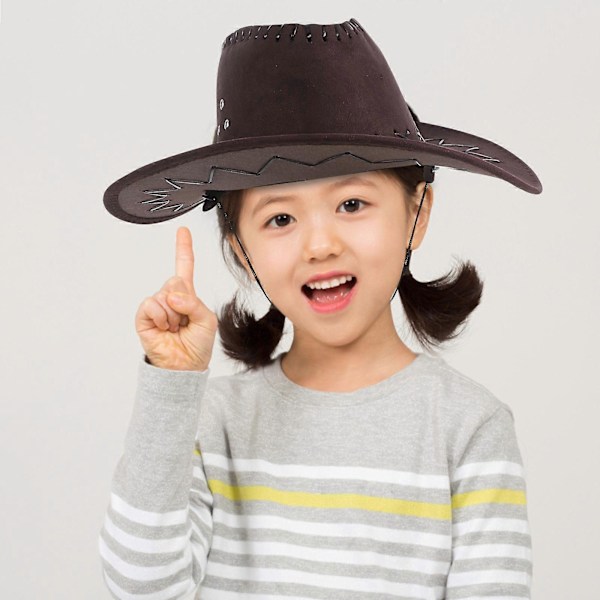 4 stk. Kostymehatt for barn, dekorativ cowboyhatt, cowgirlhatt, westernhatt, partyhatt, rekvisitt