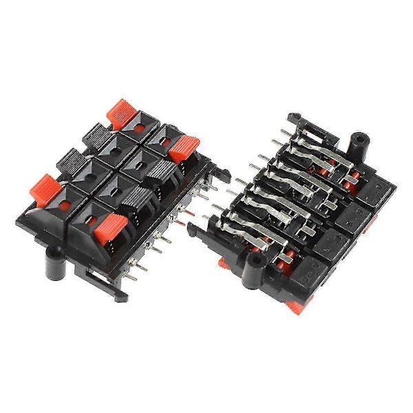 2 st 64x40x20mm 8 Positioner Tryck-in Jack Fjäderbelastade Högtalarterminaler
