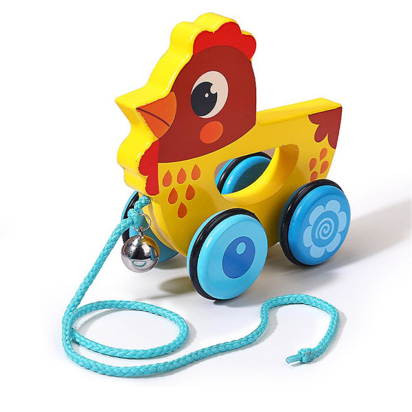 Baby Cartoon Djur Leksaksbil, Trädragande Gåvagn för Småbarn, Utvecklande Leksak för Flickor och Pojkar, Födelsedagspresent Chick
