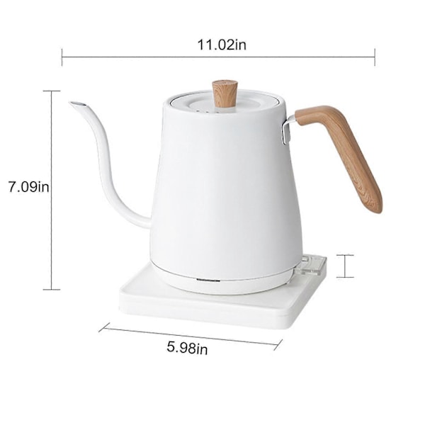 Elektrisk Kanden Gåsehalsskeddel, 800ML Vandkanden, Tekande Rustfrit Stål Til Kaffe & Te Med Hurtig Opvarmning, Automatisk Afbrydelse Og Tørkogningsbeskyttelse
