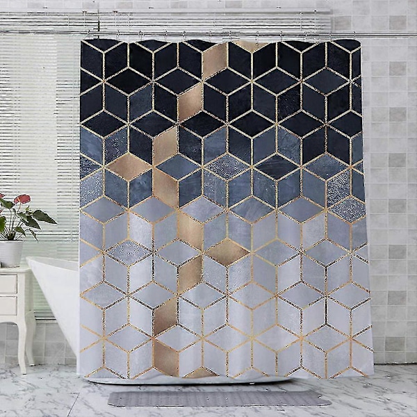 Moderne Badeværelse Vandtæt Bruseforhæng Farver Størrelser Tilgængelige Grey 180x200cm