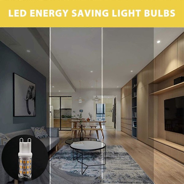G9 LED-lampor, 3W halogenlampor, G9-sockel energibesparande LED-lampa, naturligt vit, 360lm, AC 220-240V, 10 st