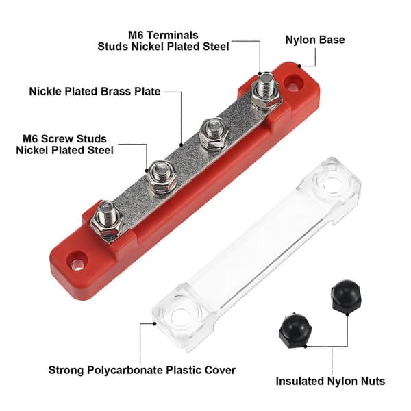 2 Set Kopplingsplint Batteridistributionsblock Marin Kopplingsplint Batteriterminalblock Terminal Kopplingsplint