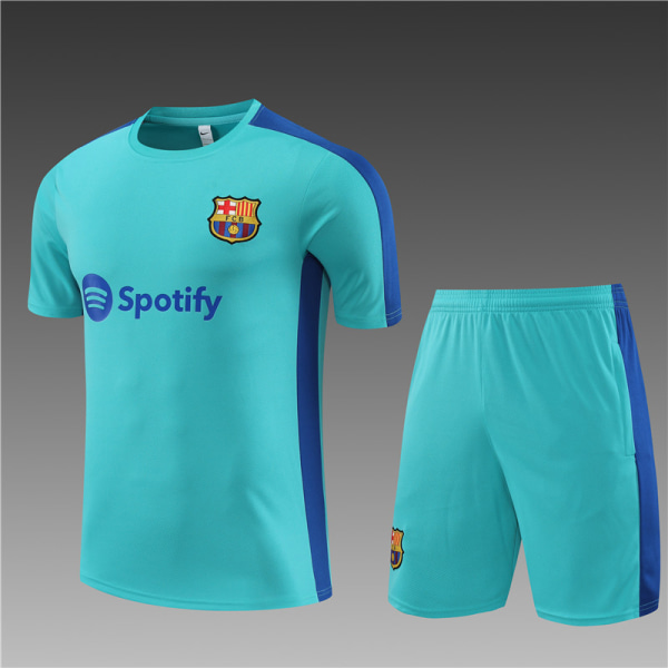 23-24 Ny säsong Barcelona kortärmad tröja för vuxna/barn sky blue S