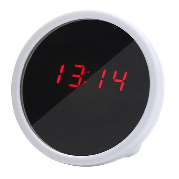 Mini Digital Bordsklocka LED Display Spegel Elektronisk Tyst Bordsväckarklocka