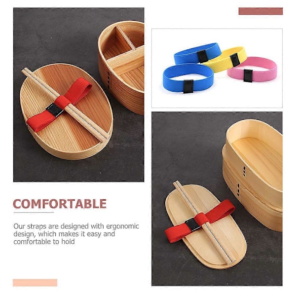 5 st Kreativa Elastiska Bento Box Fixeringsband Elastiska Lunchlådeband