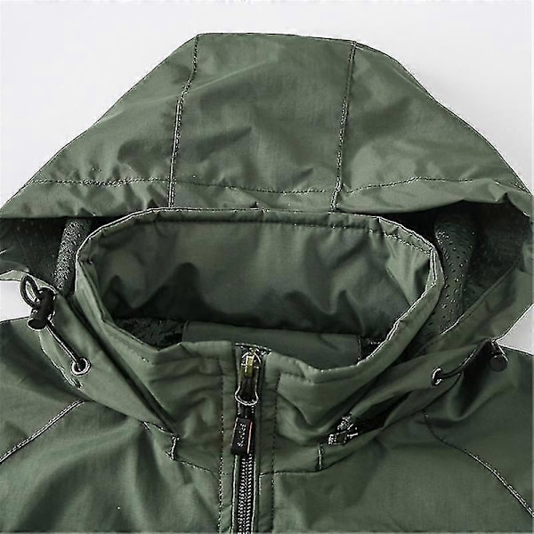 Herre Udendørs Vindtæt Jakke Windbreaker Frakke Vandring Fiskeri Taktisk Plus Størrelse Army green 4XL