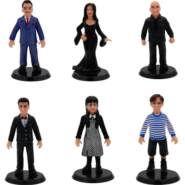 6st/ set Onsdag Addams Family Action Figur Leksak Presentfigur Doll Heminredning