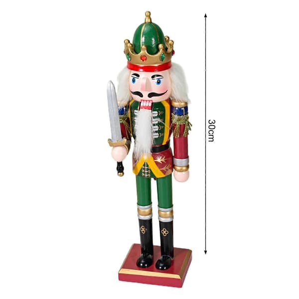 Nøtteknekkerpynt, tresoldatfigur, festlig julepynt til hjemmedekorasjon, Qinghai 30cm B