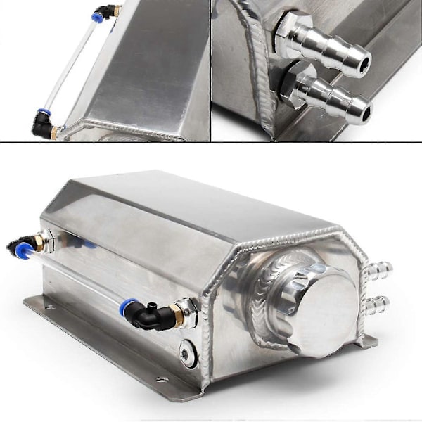 2l Universal Kølebeholder Firkantet Radiator Kølevæske Overløbstank Flaske Aluminium Legering Beholder