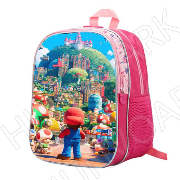 Princess Peach Skolväska Tecknad Söt Förskola Barn Skolväska Purple