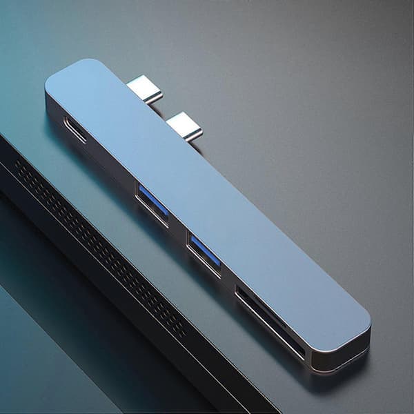 5 I 1 Usb C Hub Dobbelt Type C Hub Adapter Usb 3.0 Pd Strømadapter Dockingstation Til Pro/air 2020