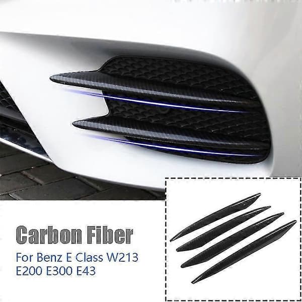 Karbonfiber Frontfangerleppe Splitter Spoiler Tåkelys Trim Klistremerke For E-Klasse W213 E200 E300 E4