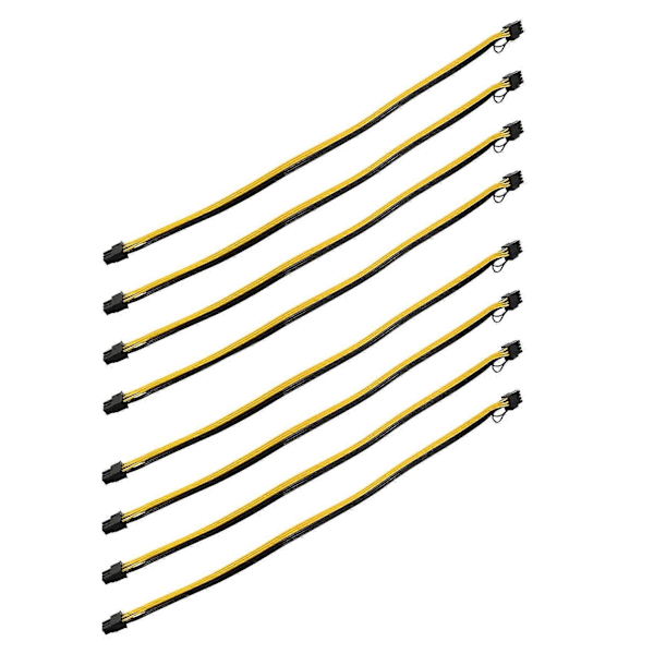 8x 6-Pin PCI-e till 8-Pin (6+2) PCI-e (hane till hane) GPU Strömkabel 50cm för Grafikkort Mining Se