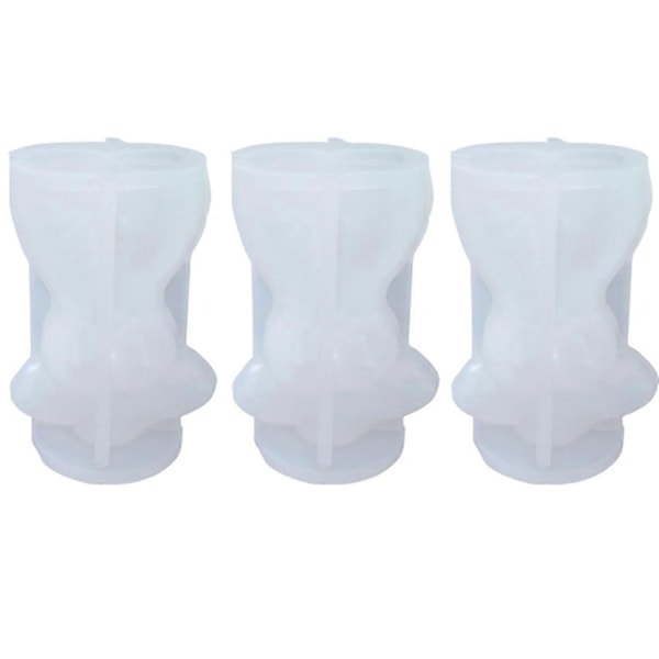 3x 3D Kropskunst Lys Silikoneform Til Kvinder Model Menneskekrop Silikoneform Krystal Resin Voksform
