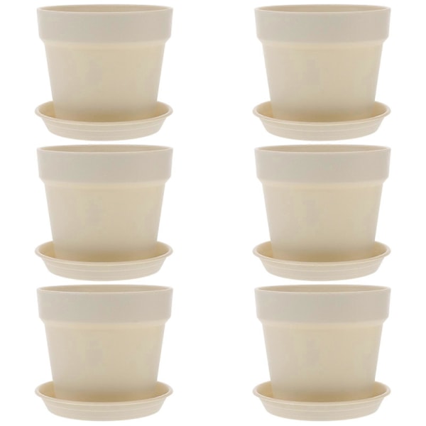6 Set Plast Bonsai Krukor Skrivbords Växtkruka Balkong Blomkrukor för Fönsterbräda Trädgård