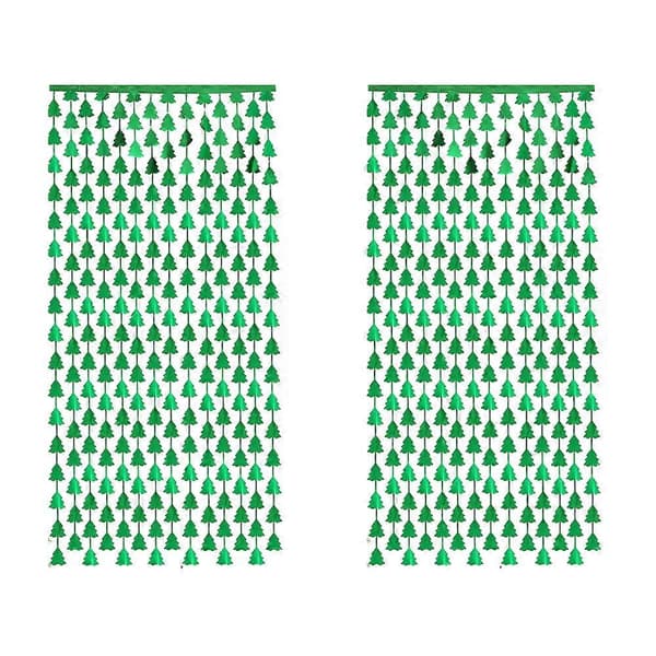 2-pakning Juletré Blad Dusker Gardiner For Bursdag Julepynt