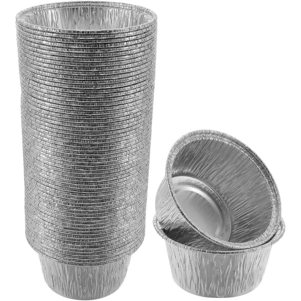 100 st Muffin Bakformar Fest Aluminiumfolie Bakformar Puddingbehållare