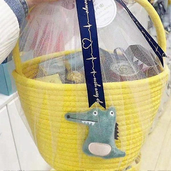 Tegneserie Oppbevaringskurv Gavekurv Bomullsrep Vevd Kurv Håndholdt Gavekurv Kawaii Alligator P