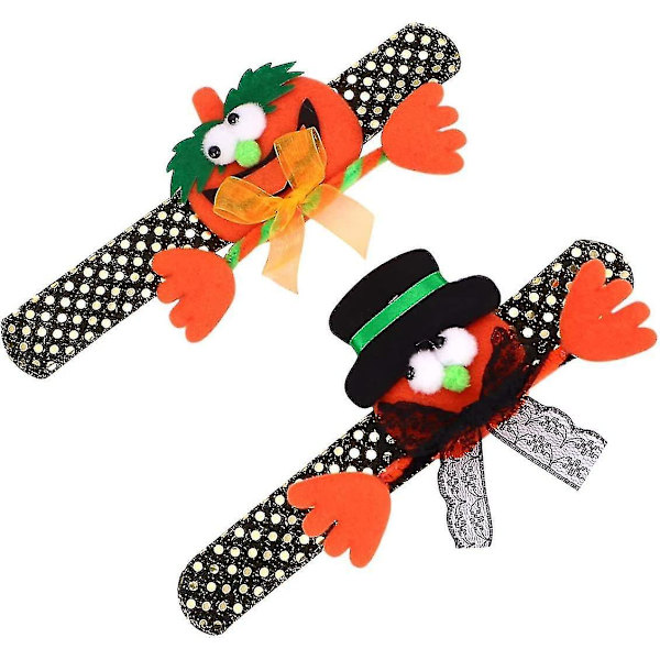 2 stk. Græskar Slap Armbånd Halloween Dekorationer Til Børn (orange) Halloween Børnelegetøj Høj Kvalitet
