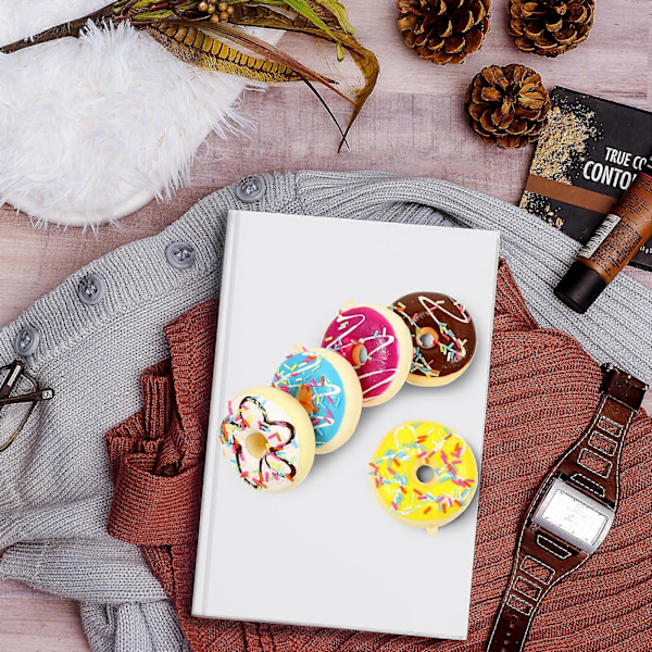 5 stk. Simulerte PU Doughnut Kjøleskap Patch Tilbehør (Assortert Farge)