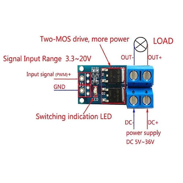 5st Hög-Mos Rör Fälteffekt Rör Trigger Switch Drivmodul Pwm Justering Elektronisk Switch