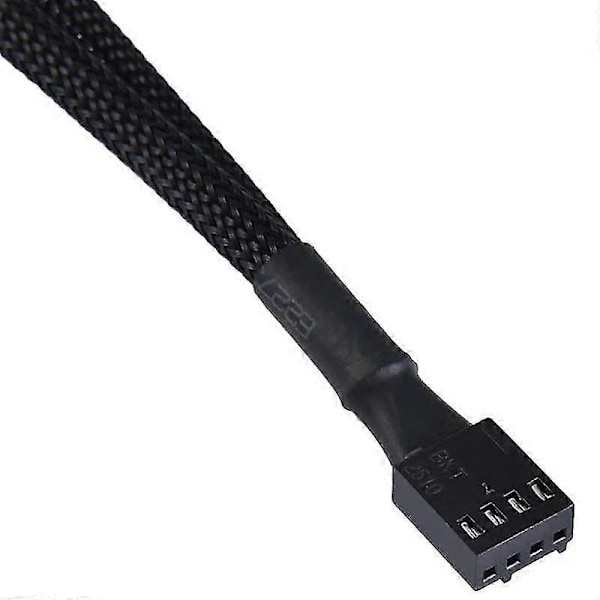 4-pak PWM-blæsersplitterkabel Y-splitter Computer PC-blæserkabel 4-benet 1 til 2 konverter, sort sleeved