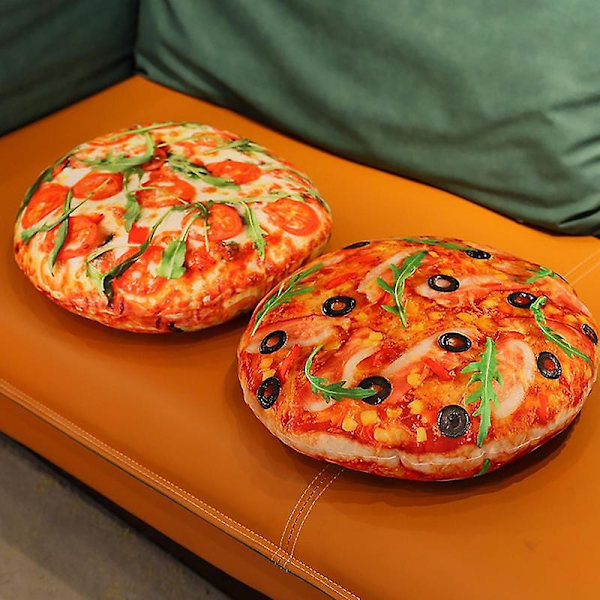 3D Simulering Pizza Mat Mjuk Kudde Hem Säng Kudde 40cm Barn Sovrum Dekoration Simulering Mat Kudde Barn Leksak Gåva Shrimp Pizza