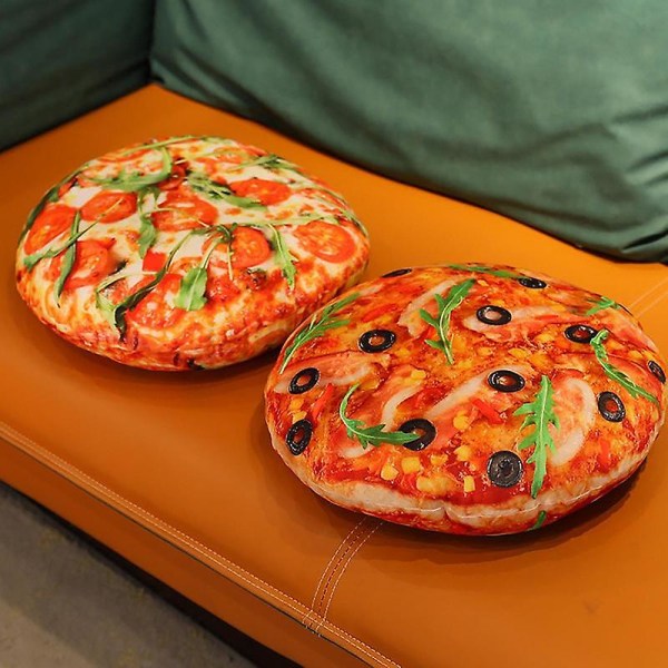 3D Simulering Pizza Mat Myk Nap Hjem Sengpute 40cm Barneromsdekorasjon Simulering Matpute Barneleke Gave Ham Bacon Pizza