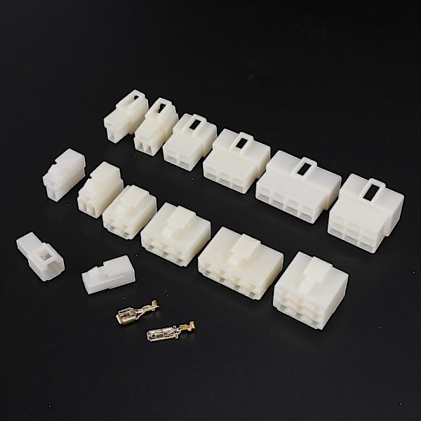 400st 6,3mm 1 2 3 4 6 8 9 Pin Elektrisk Bil Kabelkontakt Hane Hona Uttag Plugg Och Stift