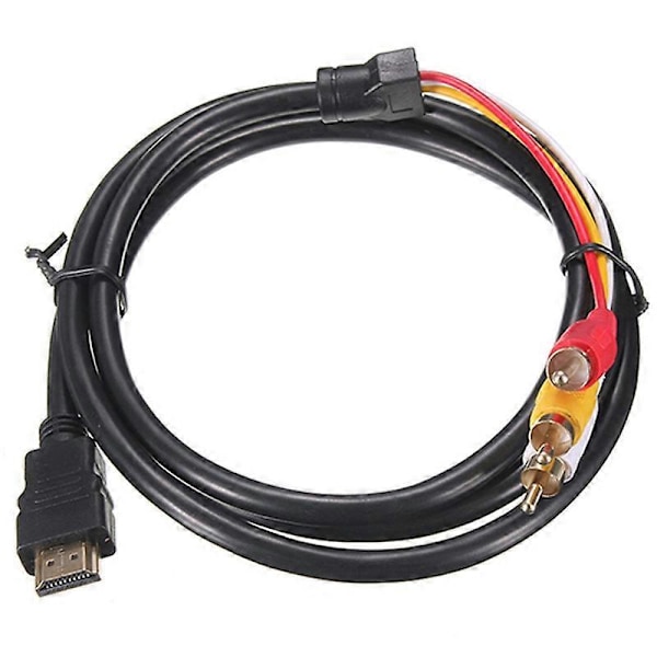 1,5 meter 1080P HDTV HDMI-kompatibel hann til 3 RCA Audio Video AV Kabel Adapter