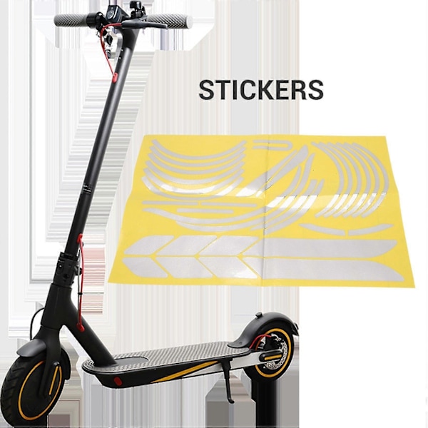 1 Sett Refleksklistremerker Sparkesykkel Fullt Sett Klistremerker For Serie Kickscooter Sammenleggbare Klistremerker (hvit)