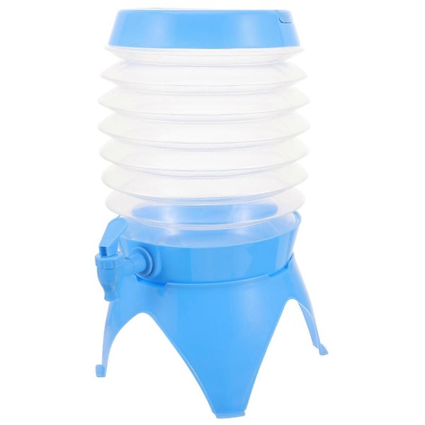 Gallon Hopfällbar Vattendispenser Bärbar Dryckesbehållare med Kran för Utomhuscamping Resor 5L (Blå)