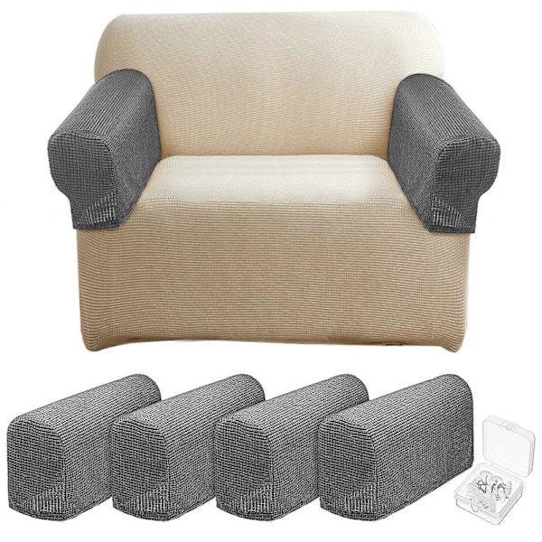 4 stk. Sofa Armbeskyttere Vaskbare Elastiske Sofatrekk Armlenebeskyttere Sofabeskyttere for Kjæledyr Lenestol