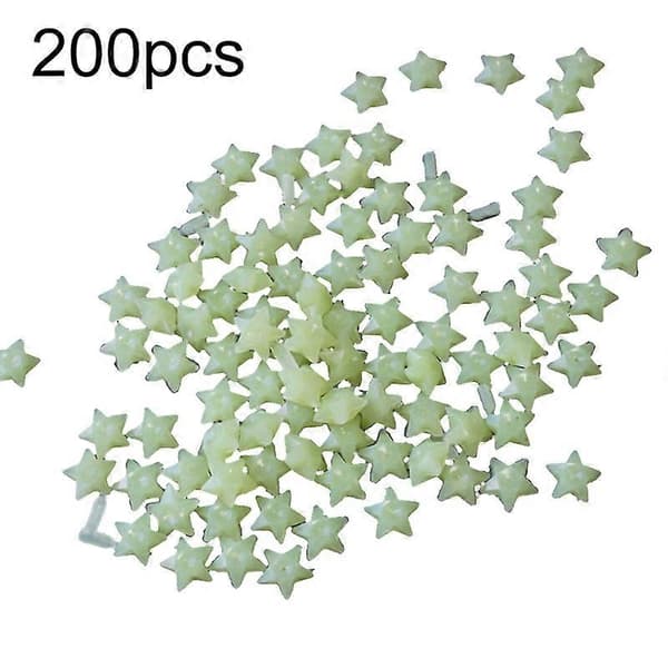 200 st 3D-stjärnor Självlysande Fluorescerande Väggdekaler Heminredning
