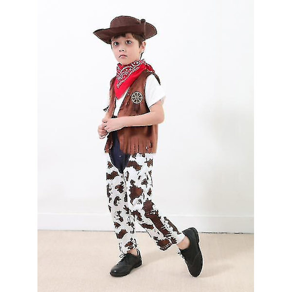4 st Västern Cowboy Stil Kläder Vuxen Barn Kläder Klassisk Denim Jacka Väst Hög Kvalitet 130
