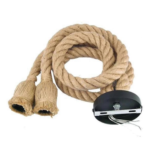 Pendellampa Hampa Rep Retro Industriell Stil Hängande Lampa Taklampa Jute Rep För Klädaffär Café Bar Restaurang Enkelhuvud 1m s2024121