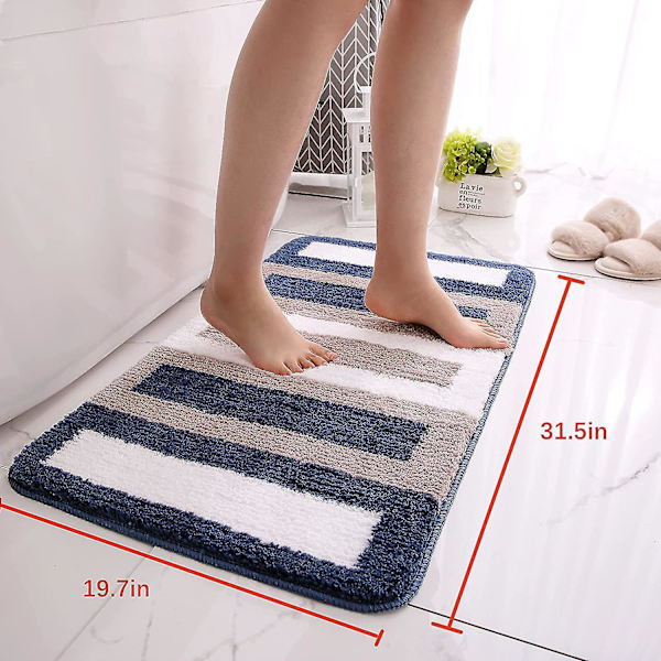 Tflycqbathroom Matta Halkfri Badmatta för Badkar, Dusch och Badrumsgolv Vattenabsorberande Mjuk Mikrofiber Badrumsmatta Maskintvätt/tork Badrumsmatta B