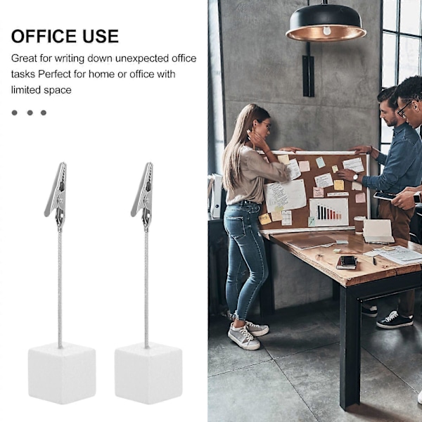 10 stk. Kube Base Memo Billede Foto Holder Papir Note Klips til Hjemmekontor (sølv)